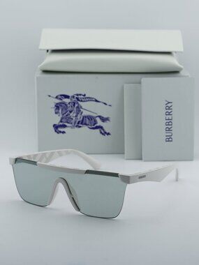 Burberry BE4480D 417269 Square Sunglasses - White / Light Grey Mirror